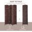 Paravent à 3 panneaux - 6 pi de hauteur, brun. Paravent artistique pour dortoirs et. Conception élégante. Portatif pliable haut avec cloisons pour petits espaces