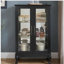 Vitrine avec portes en verre trempé, vitrine éclairée avec panneau arrière en miroir et tablettes réglables parfaites pour la maison ou le bureau (ampoule incluse) - Noir-1808881173