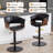 Adjustable Swivel Bar Stool with Back and Footrest, Carbon Steel Base, White Upholstered Seat-1084349923