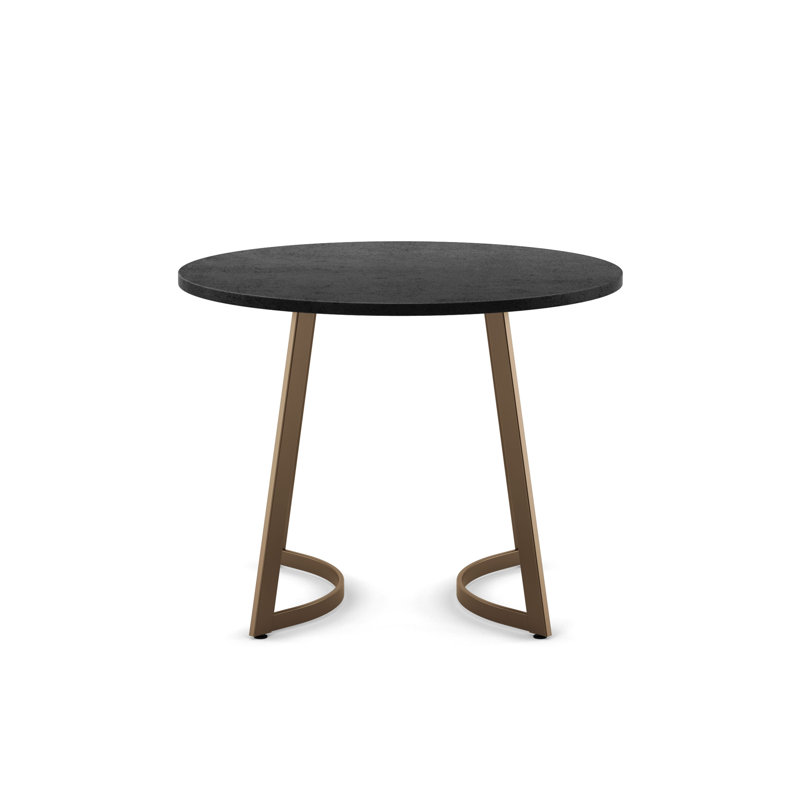 Table de salle à manger Monowi, Plateau en basalte / base en bronze