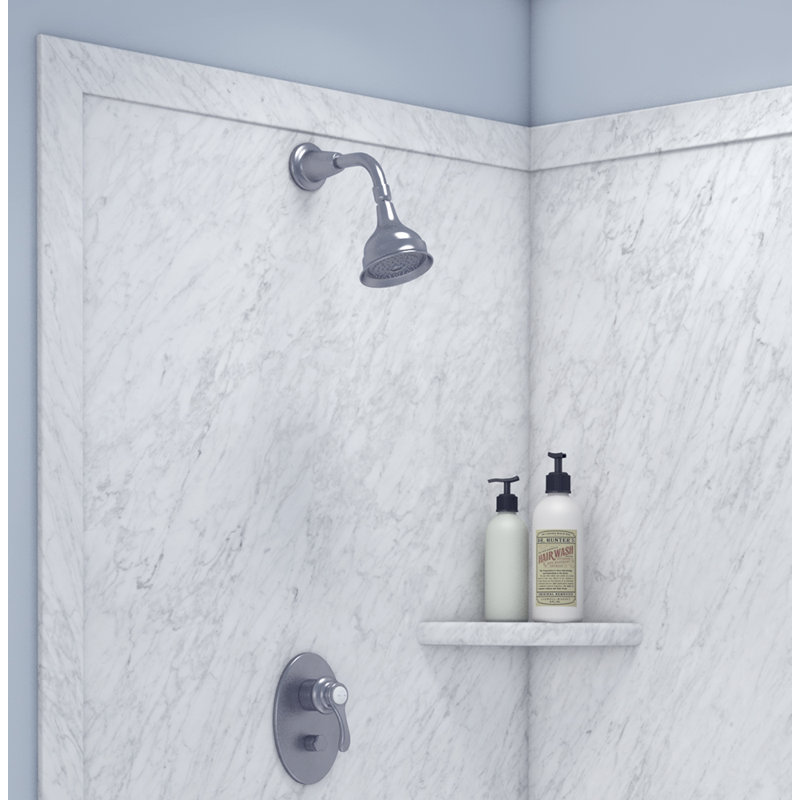 Contour de douche FlexStone Splendor l 40 po x P 40 po x H 80 po givré, Givré