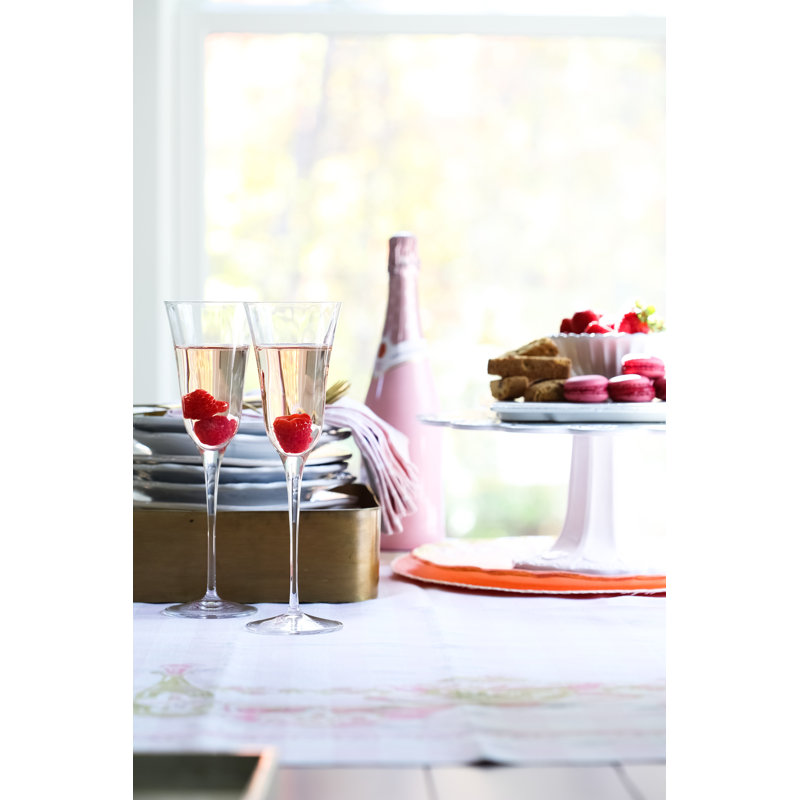Baroque Glass Salad/Dessert Plate, Pink