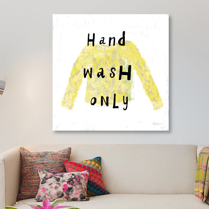 « blanchissage rules iv », art textuel sur toile, H 26 po x l 26 po x P 1,5 po, Toile tendue, Pas de tapis