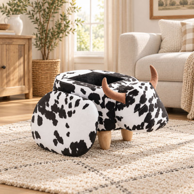 Upholstered Fabric Storage Footstool
