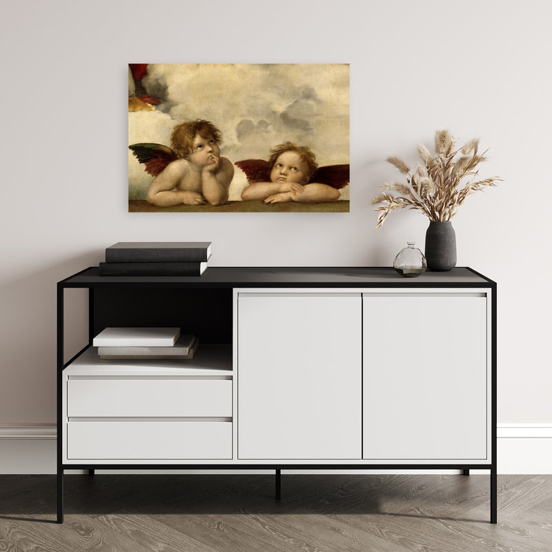 Les deux anges, reproduction d'art classique classique de paysage naturel, H 16 po x l 24 po