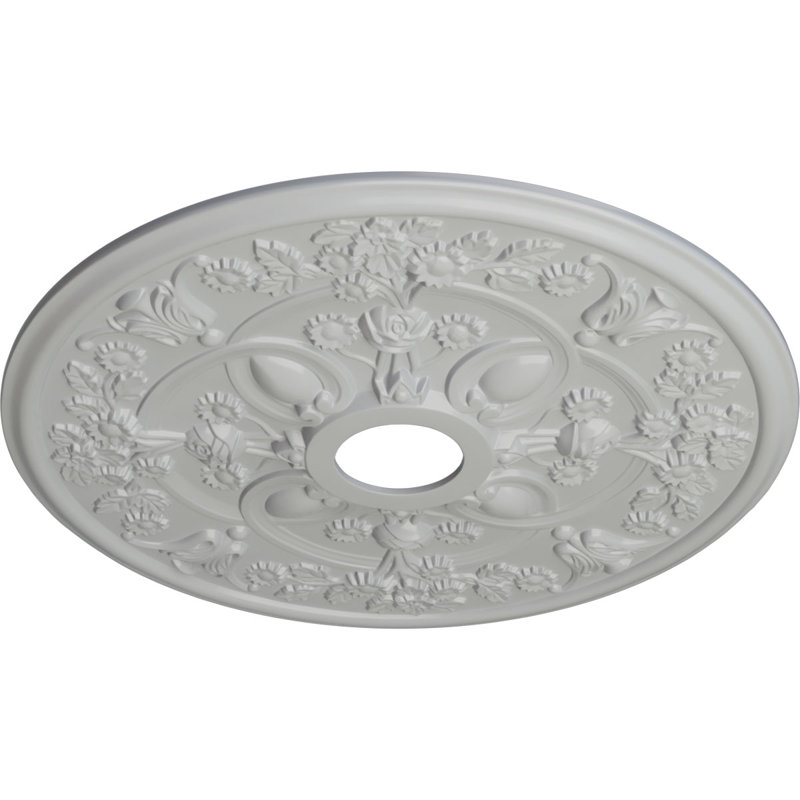 Endurathane Rose Ceiling Medallion, 30 7/8"OD x 3 5/8"ID x 1 3/8"P (Fits Canopies up to 5 1/4"), Hand-Painted Frost Finish