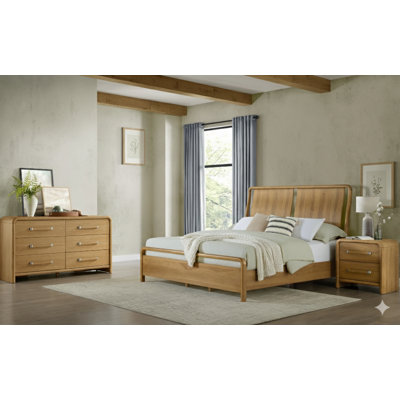 Bedroom Set With Two Nightstands, Dresser, And Bed