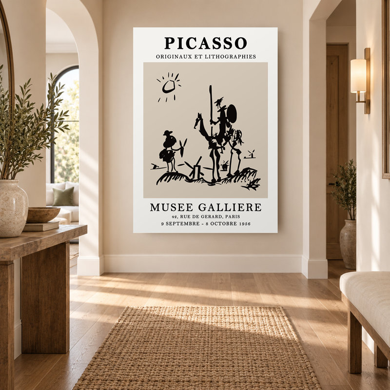 «Black and Beige», Don Quichotte, exposition rétro, art mural sur toile, H 60 po x l 40 po