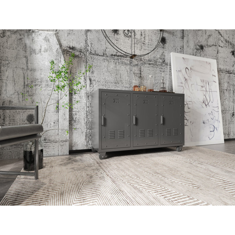 Armoire de rangement en métal avec roulettes