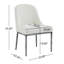  Chaises de salle à manger rembourrées Rivet Modern Glam avec pieds en fer martelé-124279726