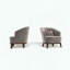 Fauteuil d'appoint rembourré Ava - finition velours gris-769309513