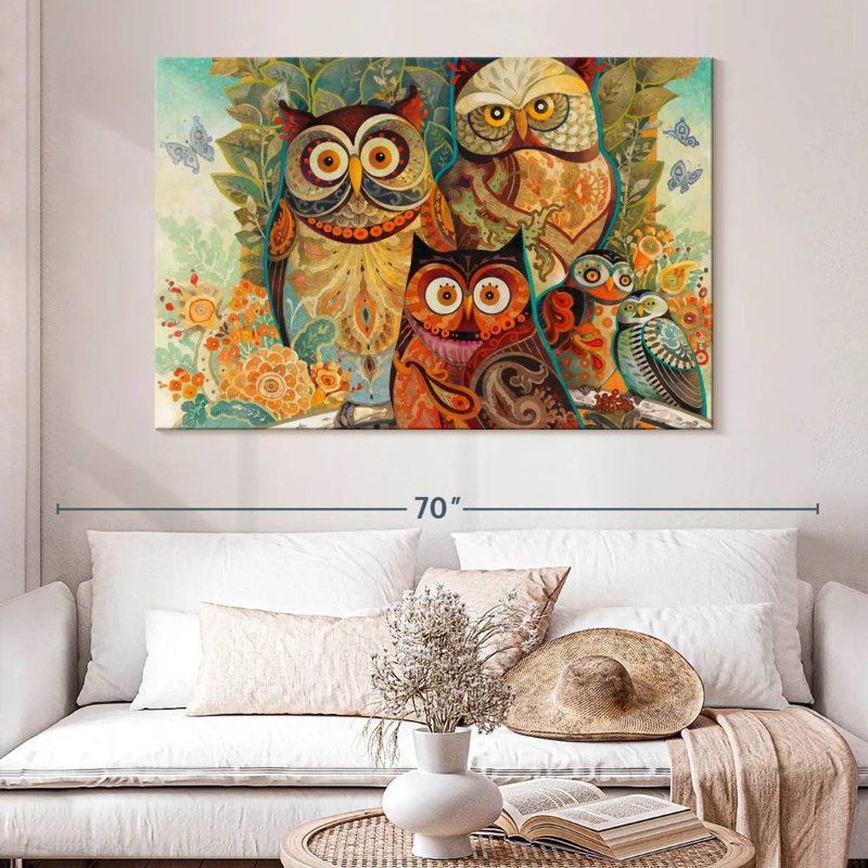 Brampt Forest Owls, 34" H x 51" W