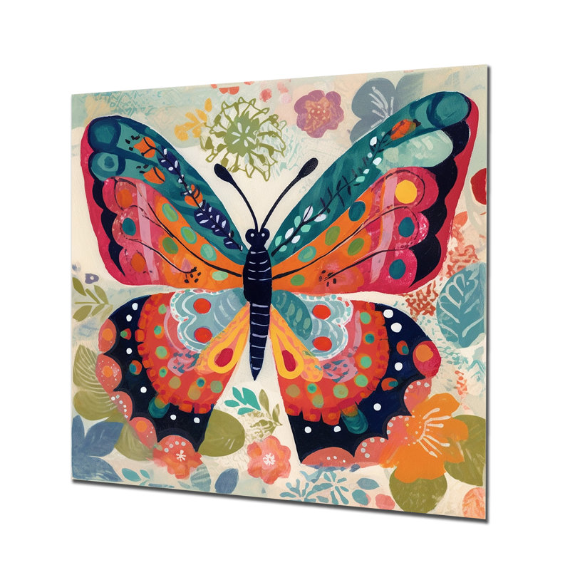 Boho, papillon, ailes du printemps, art mural papillon, salon, H 36 po x l 36 po x P 1,5 po, Métal métal
