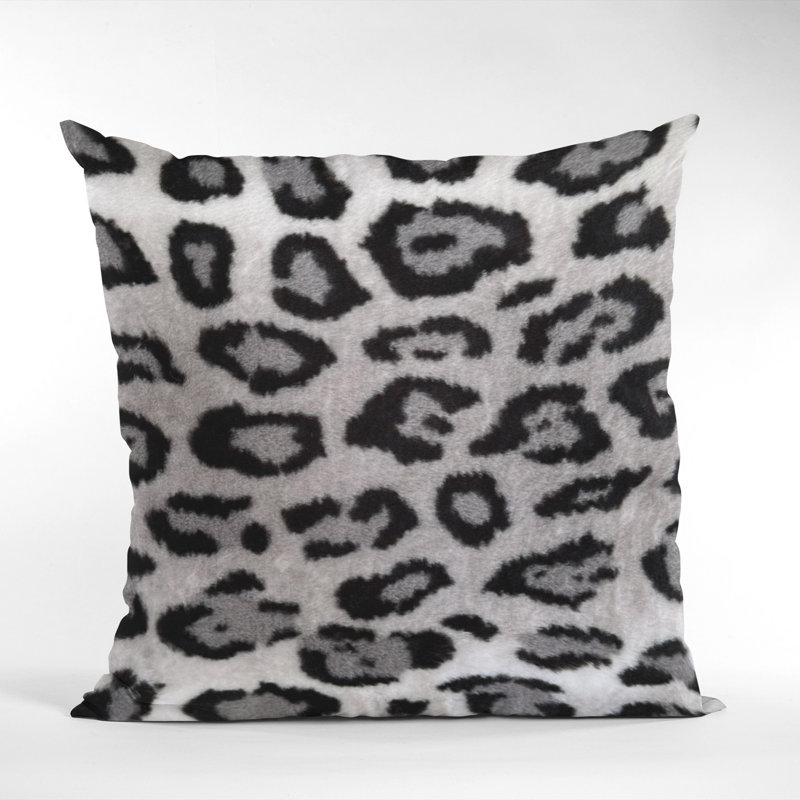 Animal Print Reversible Throw Pillow, 20" x 20", Animal Print, Gray/Silver