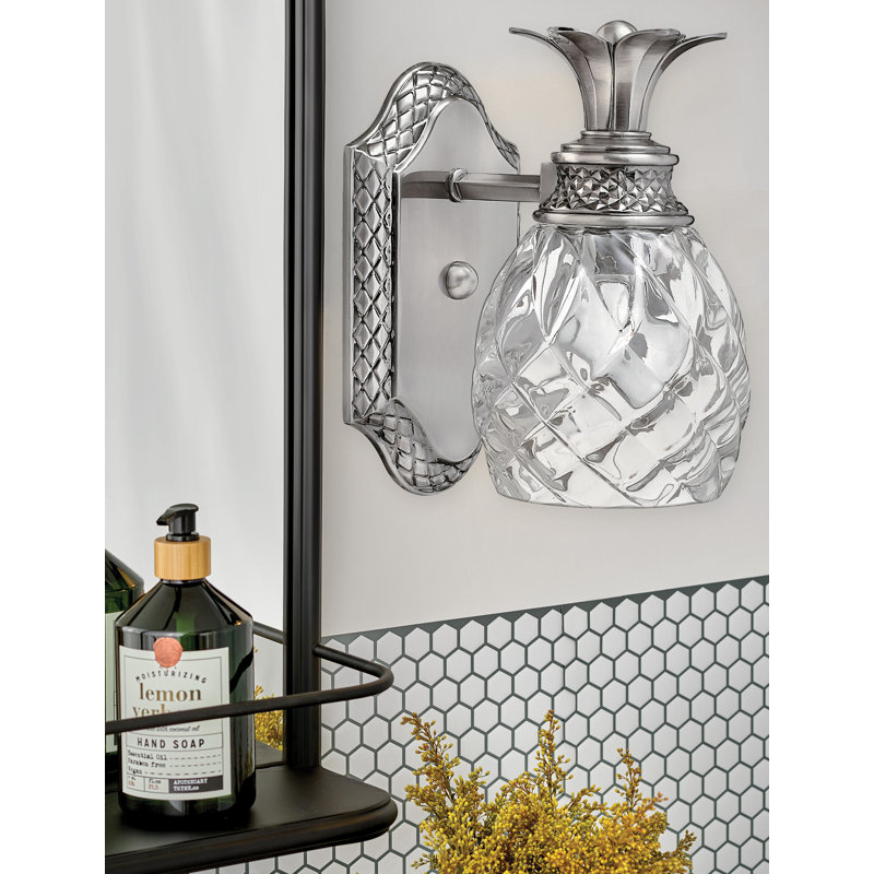 Plantation 1-Light Pineapple Accent Wall Sconce, Polished Antique Nickel