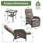 Chaise longue inclinable d'extérieur en osier de 60 po avec coussin et table d'appoint Gaetanino-361250209