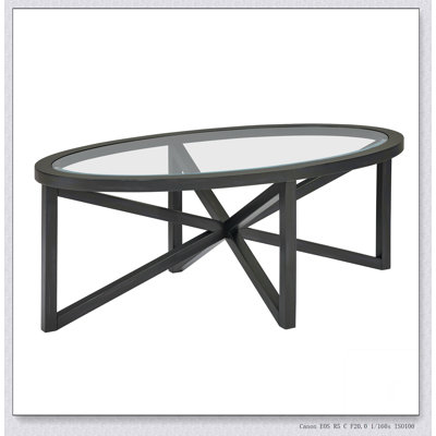 Table basse moderne en verre simple, table basse en verre trempé, base en bois massif, plateau rond en verre transparent