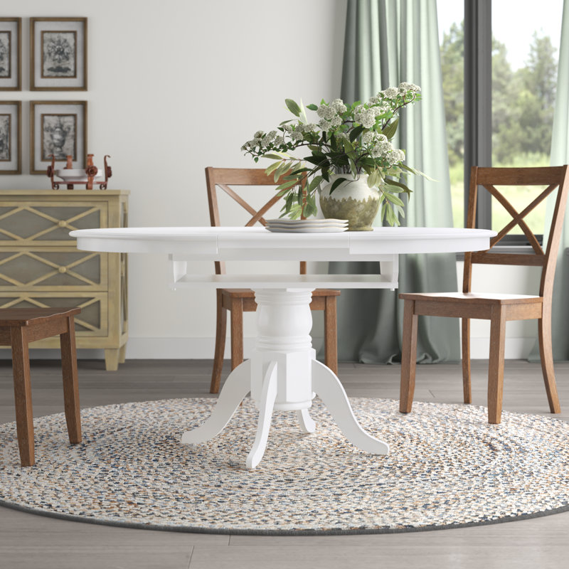 Table de salle à manger Anisia, Blanc, Blanc