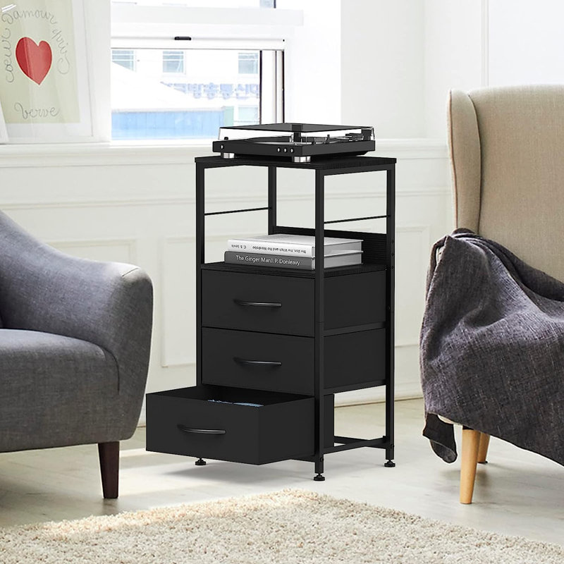 Ahnesti 3 - Drawer End Table Set, Black