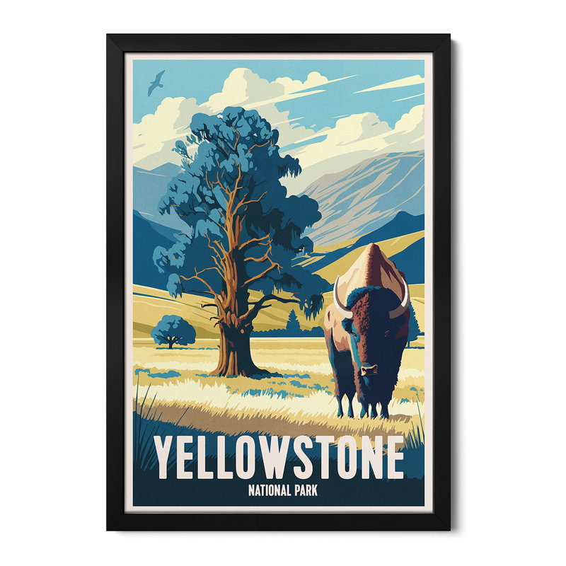 Affiches encadrées de qualité supérieure au parc national de Yellowstone, H 24 po x l 16 po