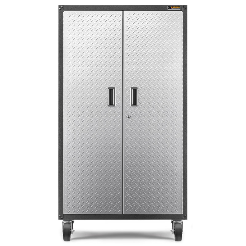Silver Tread Lockable Freestanding Cabinet with Adjustable Shelving