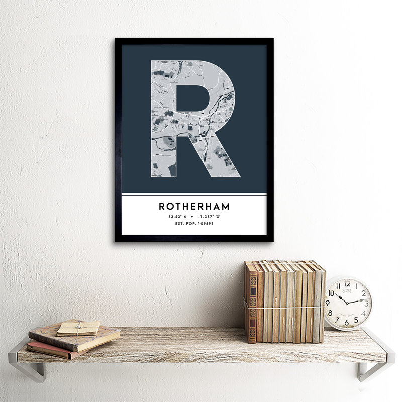 Rotherham Navy - Single Picture Frame Typography