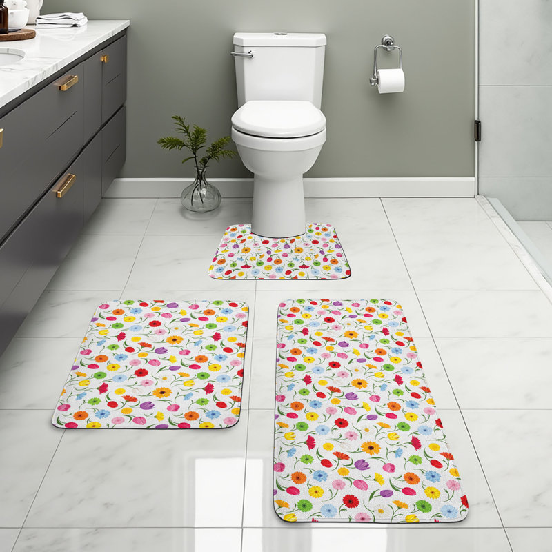 Ensemble de 3 tapis de salle de bain  Gerber Daisy