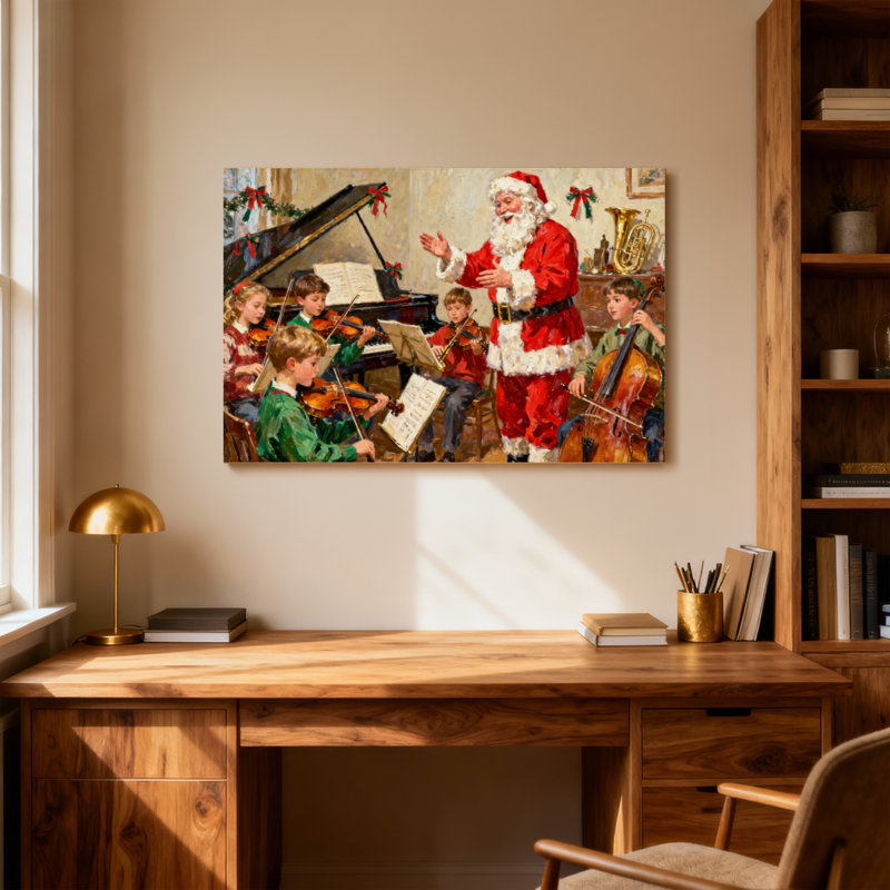 Scène de Noël Christmas Père, H 16 po x l 24 po