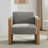 Barraclough Modern Upholstered Wide Rattan Accent Armchair-1242545403
