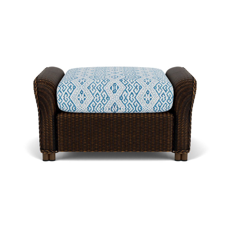 Reflections Outdoor Ottoman, White, Hickory