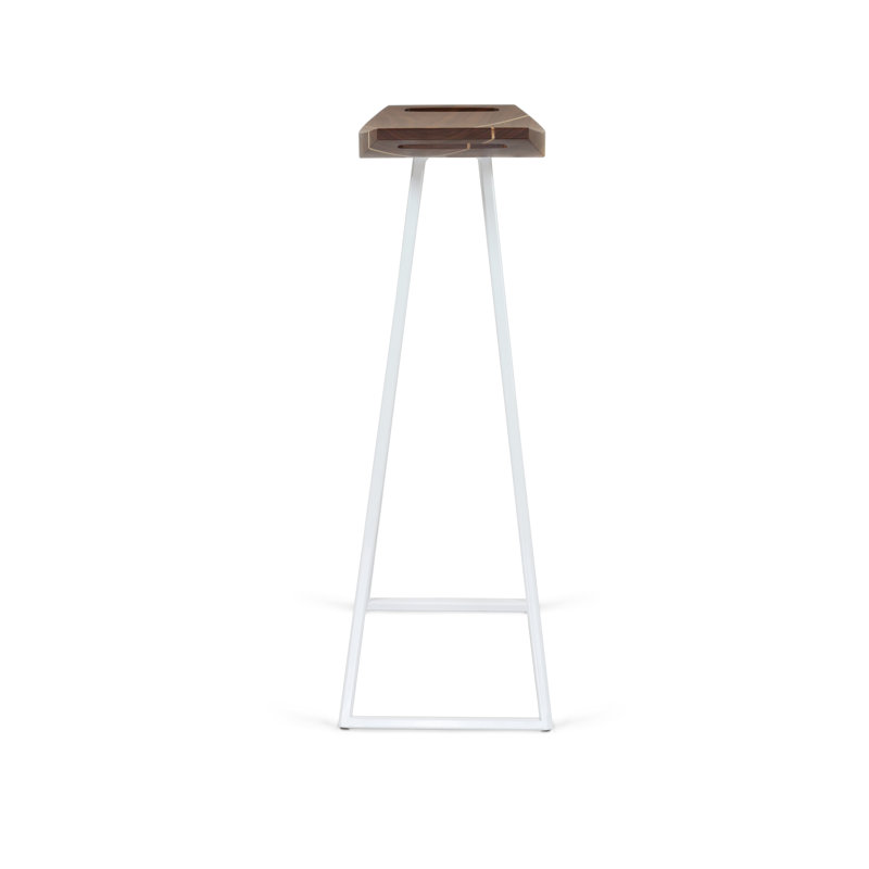 Tabouret de bar et de comptoir Robert, Noyer, Blanc, Tabouret de bar (siège d'une hauteur de 30 po)