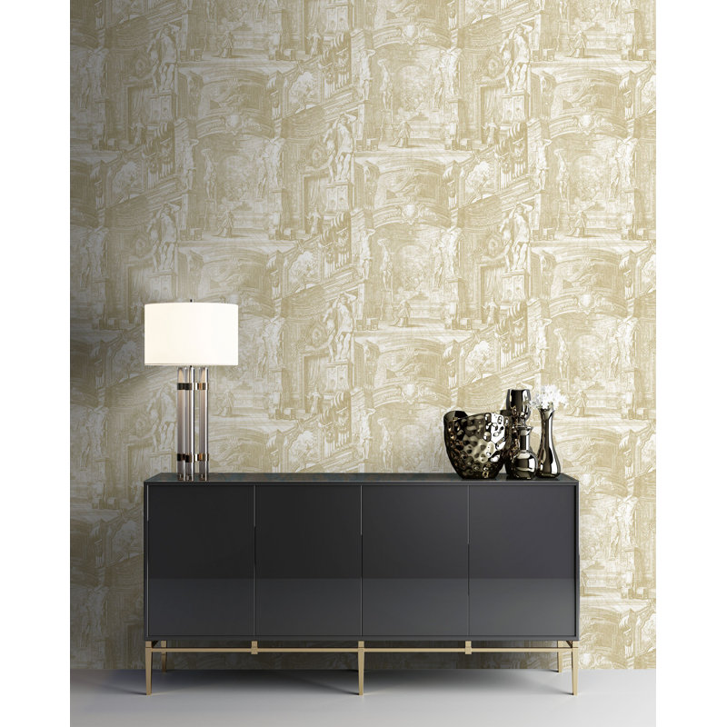 Rouleau de papier peint L 33 pi x l 20,5 po Knepper Monument, Beige
