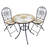 Outdoor Furniture Set 3 Piece Tan and Beige Mosaic Folding Table and Chairs Bistro Set, 35"H - JFH918A-310115360