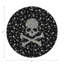 Crossbones Large Black Vegan Leather Round Coasters