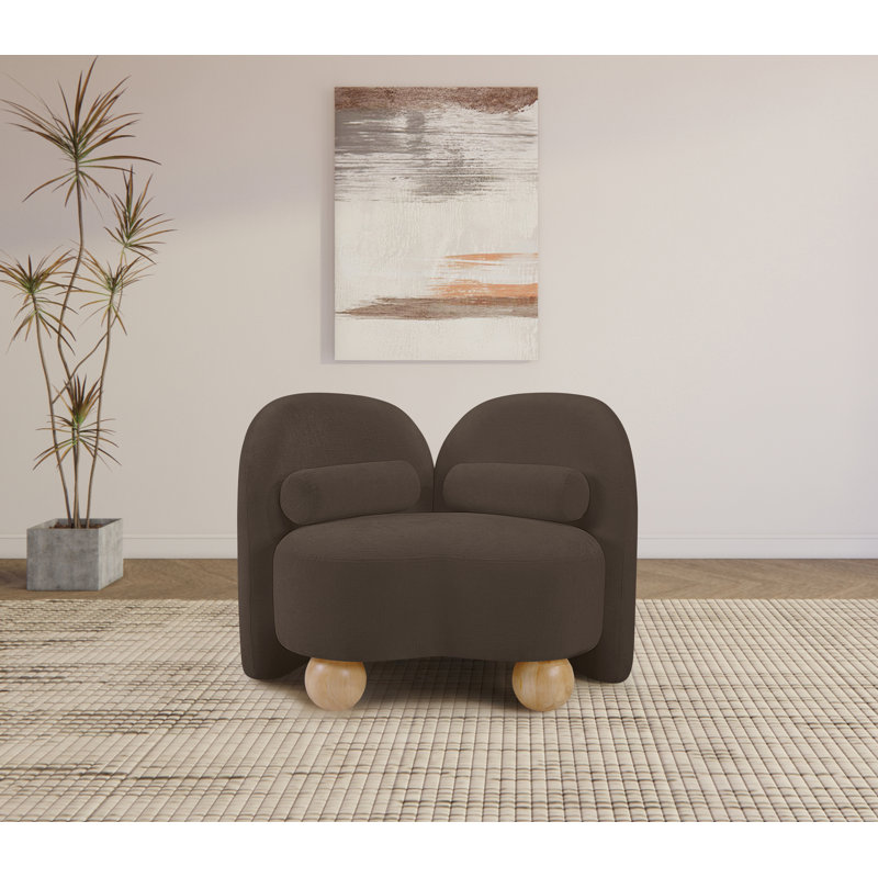 Daphne Upholstered Chair, Brown Chenille Fabric