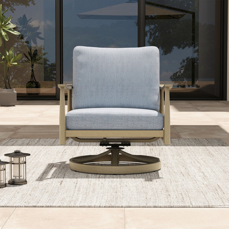 Méridienne d'extérieur pivotante en aluminium Mariene, Bleu, Beige