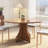 47" Farmhouse Round Dining Table for 4-6, Wooden Circle Kitchen Table with Adjustable Leveling Feet for Small Spaces-223221051