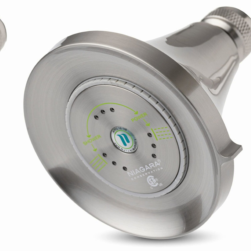 EcoFlow Luxe 3-Spray Adjustable Shower Head - Brushed Nickel, High-Pressure 1.75 GPM