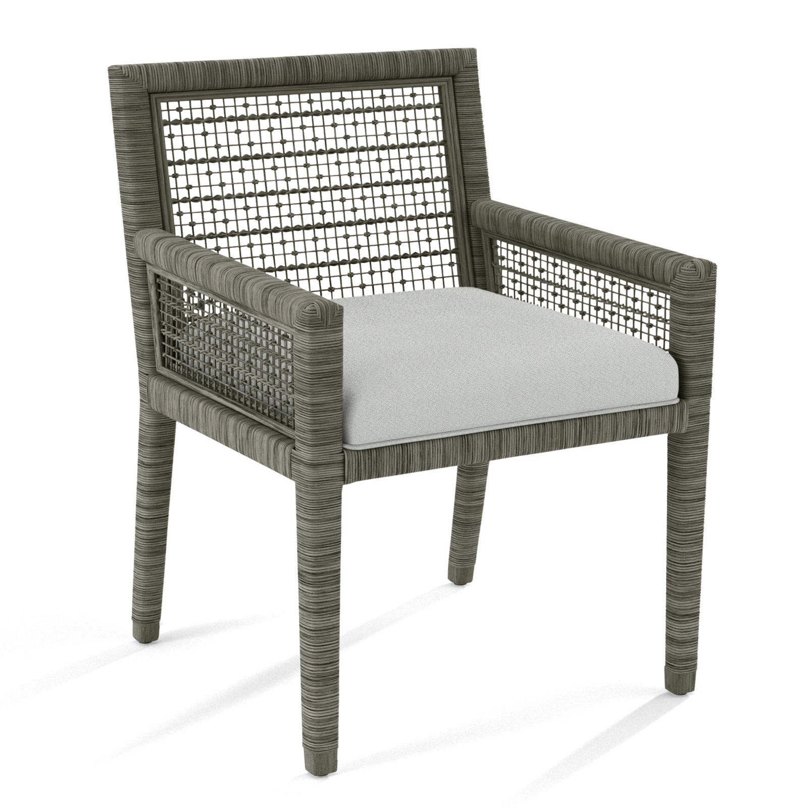 Glinda Dining Armchair, Greystone, Gray Sugar Performance; 0863-84