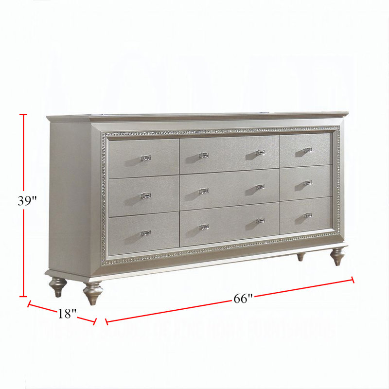 Commode 9 tiroirs Webber, Champagne