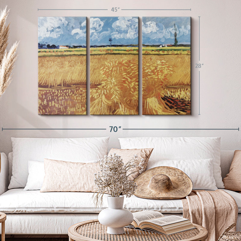 «Wheatfield With Sheaves» sur toile, 45" H x 28" W