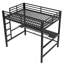 Base de lit mezzanine en métal avec lumière DEL, station de charge USB et bureau Gaming-331137955-331137953