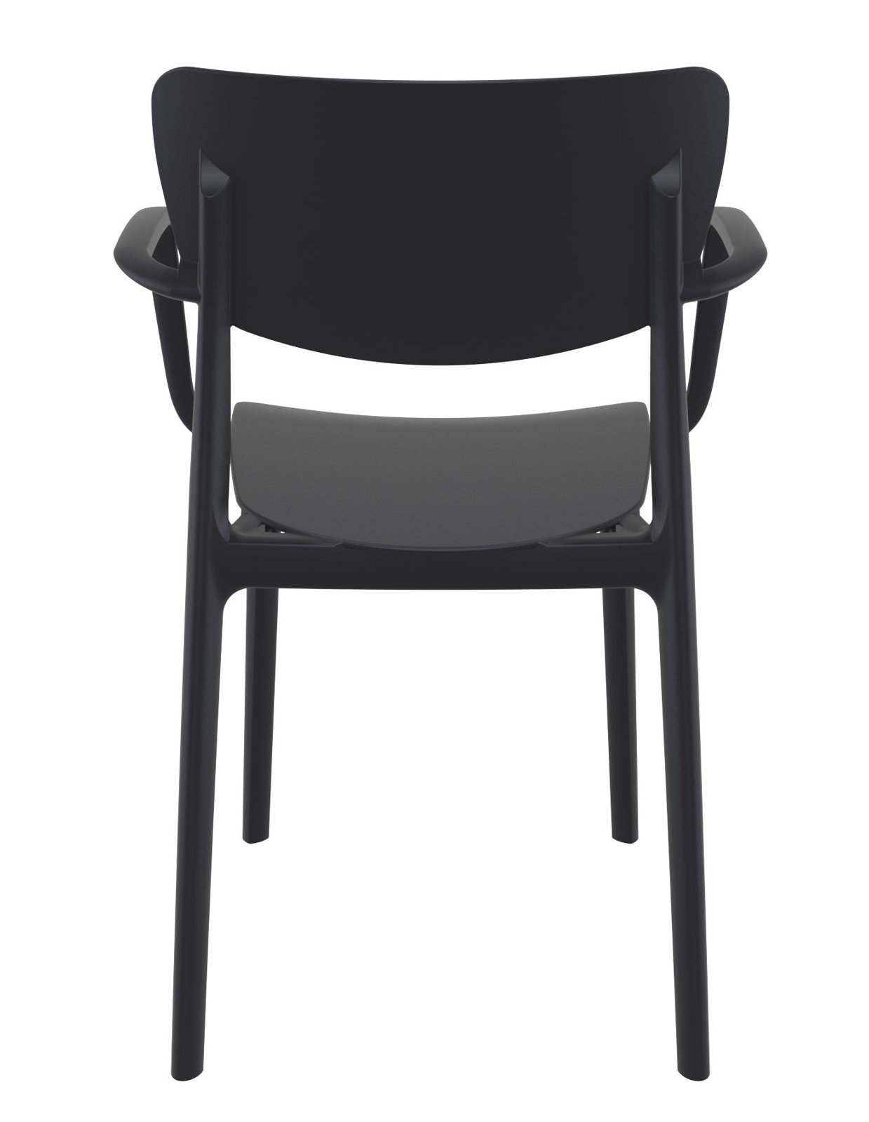 Farrah Stacking Patio Dining Armchair, Black