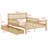 Classic Wood Platform Bed Frame with Guardrails and 2 Storage Drawers-126553073