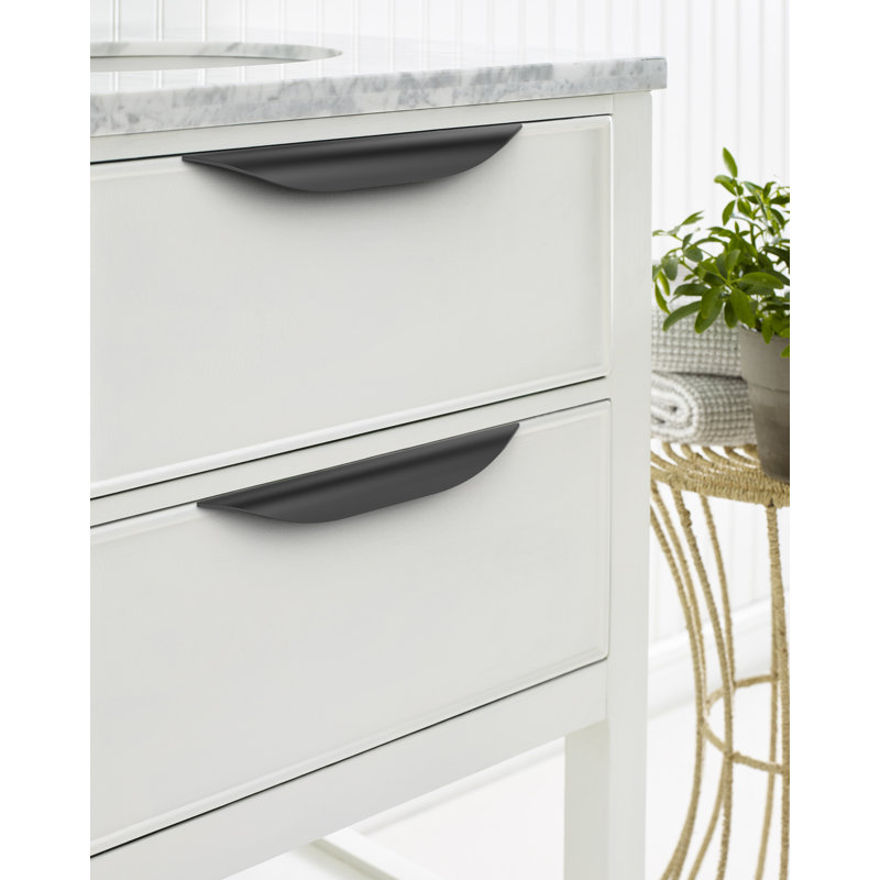 Poignée d'armoire noir mat centre-à-centre 6-5 / 16 pouces (160mm) - paquet de 10, Noir mat, 6 5/16"