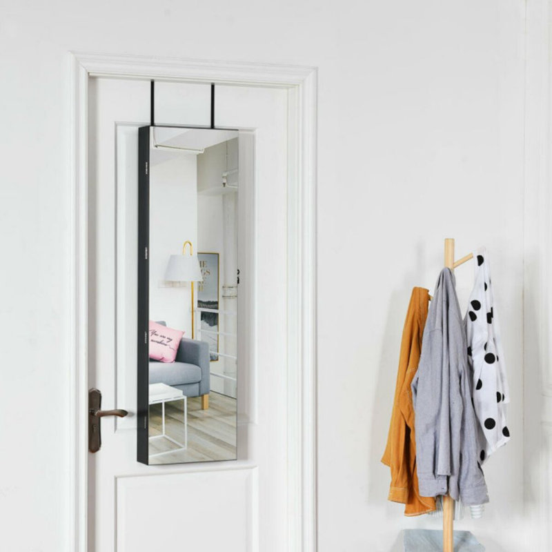 Armoire à bijoux de 14 po de large Maykel, Noir