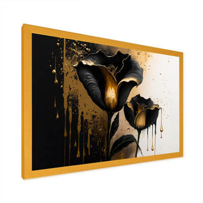 Décoration murale noire et dorée Cally Lillies - Calla Lily