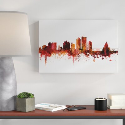 Cedar Rapids Iowa Skyline Red' Graphic Art on Wrapped Canvas -  Wrought Studio™, A7243A34694844AEB4D6D434BA5E239E