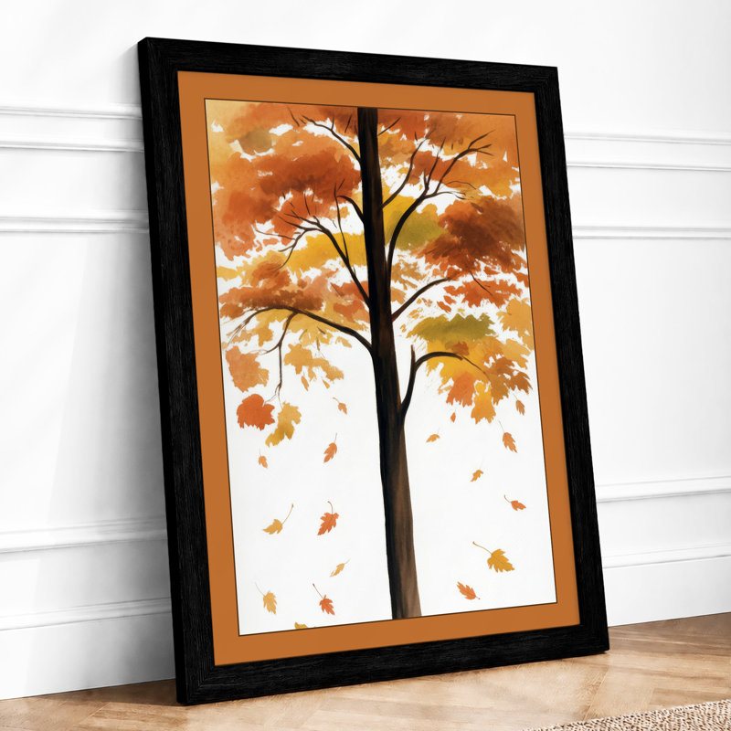 Autumn's Drift Botanical - Framed Print, A1 - 84.1 x 59.4 cm, Black