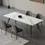 Simple combinaison de table et de chaises en bois de cire blanche-107254403-107254411